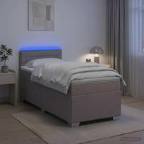 Lova su čiužiniu ir LED apšvietimu Taupe 90 x 200 cm Audinys