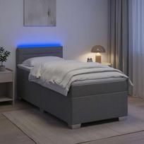Lova su čiužiniu ir LED apšvietimu Šviesiai pilka 100 x 200 cm