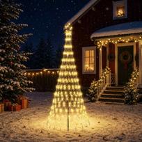 LED Kalėdų medis 250 cm 290 LED Šilta balta Geležis Juoda