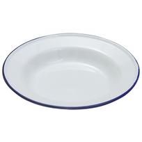 Lėkštė GENWARE 24 cm Gili balta su mėlynu kraštu