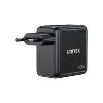 UNITEK GAN CHARGER WITH DISPLAY, 140W, 3xUSB-C