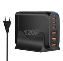 Greitasis Gan 120w Pd įkroviklis su 3x Usb C 3x Qc 3.0 nešiojamam kompiuteriui Iphone 65w Mac
