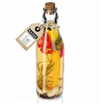 Stiklinė buteliukų alyvuotėms ir actui su kamščiu, 225 ml