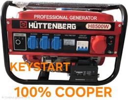 Hüttenberg H8500W trifazis benzininis elektros generatorius, su rankiniu ir elektriniu starteriu, 2500 W