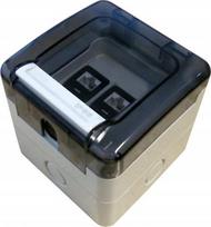 Lizdas 2x Rj45 Ip66 hermetinis, paviršinis montavimas