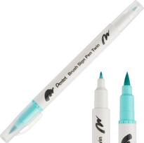 Pentel Brush Sign Pen Twin žalias rašiklis kaligrafijai