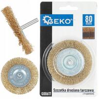 Geko apvalus šepetys su kotu 80mm G00617, 6mm, 0.2mm žalvarinė viela, idealiai tinka rūdžių ir dažų šalinimui