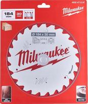 Milwaukee pjovimo diskas medienai 184x30mm, 24 dantys