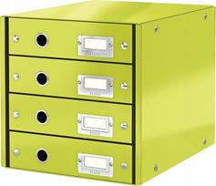 Leitz Click & Store organizator su 4 stalčiais, žalias