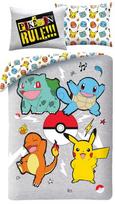 Vaikščių patalynė "pokemon" 140x200cm su Pikachu, Bulbasaur, Charmander