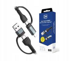 3MK 2 IN 2 AC Į LIGHTNING KABELIS 60W QC 3.0 HYPER KABELIS GREITAM ĮKROVIMUI