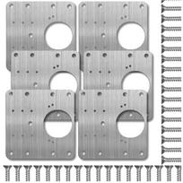 Durų ir spintelių komplektas, 6 plokštelės vyrių remontui 9x9 cm, nerūdijantis plienas