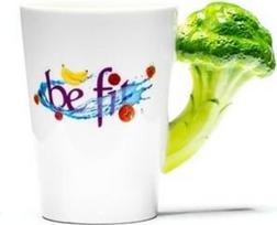 Vege puodelis - brokolio formos, puiki dovana aktyviems