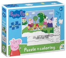 Dėlionė 2in1 "peppa Pig" 60 detalių, spalvinimo knygelė
