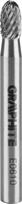 Graphite ovalus metalo freza 6x10mm