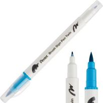 Pentel Brush Sign Pen dvipusis kaligrafijos rašiklis, turkio spalvos