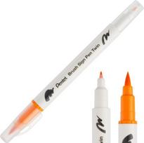Pentel Brush Sign Pen dvipusis kaligrafijos markeris, geltonas