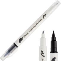 Pentel Brush Sign Pen Twin žymeklis kaligrafijai, juodas