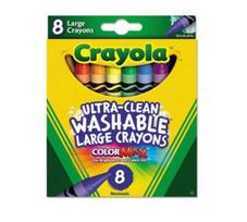 Crayola Ultra-clean vaško kreidelės vaikams, 8 spalvos