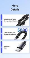 USAMS 18W USB-C Į USB-A LAIDAS, SKIRTAS IPHONE 11 12 13 14 15, 1M GREITASIS ĮKROVIKLIS