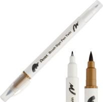 Pentel brush Sign Pen Twin kaligrafinis rašiklis, Raw Umber