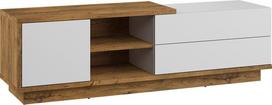 TV staliukas Meblocross Hybrid Hyb-21 1D2S, tamsiai rudas/baltas