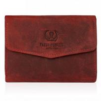 Moteriška odinė piniginė raudona madinga Paolo Peruzzi vintage stiliaus
