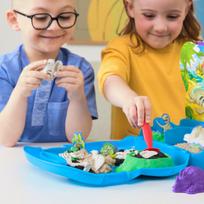 Kinetinis smėlis Dinozaurų kasimas T-rex su skeletu ir priedais Kinetinis smėlis, uniwersalny