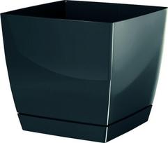 Prosperplast coubi Square P DUKP180 vazonas su lėkšte, 18x16,5 cm, 3,8 L, antracito