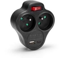 Elektrinis prailgintuvas su 2 lizdais ir Usb-a/usb-c, jungikliu