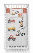 Vaikiškos patalynės komplektas 90x120 cm, medvilninis, su statybinių transporto priemonių raštu