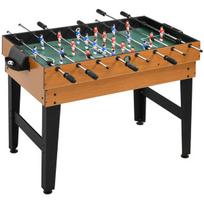 4-in-1 vakarėlių žaidimų stalas, įskaitant stalo tenisas, futbolas, biliardas, stalo ritulį, metalas, medis, natūralus + juodas