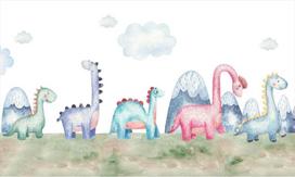 Naklejkomania magnetinė radiatoriaus apdaila žavūs dinozaurai, 60x100 cm