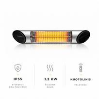 Anglies pluošto infraraudonųjų spindulių šildytuvas Veito BLADE MINI, sidabrinis