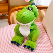 Dantytas dinozauras lėlė pliušinis žaislas mergaitei metama pagalvė vaikiška lėlė veiklos dovana atrakcionų žaidimo mašinos lėlė 25cm【0.18kg】 žalia