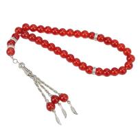 Musulmoniški maldos karoliukai Raudoni 33 karoliukai Ryškūs Gražūs Išskirtiniai Blizgūs Elegantiški Tasbih Maldos karoliukai Garbinimui red