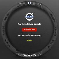 Automobilio vairo apdangalas Volvo XC40 XC60 XC70 XC90 V40 V50 V60 V90 S40 S60 S80 S90 anglies pluošto 38cm odinis automobilio aksesuaras black