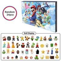 Super Mario Advento kalendoriaus žaislai 24 vnt./rinkinys Kawaii Mario Anime veiksmo figūrėlės PVC modelio lėlės Kalėdinio kalendoriaus žaislai vaikams gray