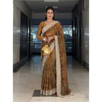 New Launch – Party Wear Two Tone Twill Net Saree black