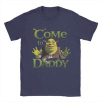 Vintage Shreks Daddy TShirt for Unisex Crewneck Cotton T Shirts Short Sleeve Tee Shirt Gift Idea Tops 4XL gray