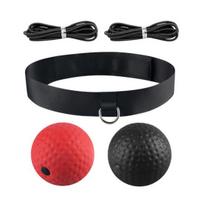 Boxing Reflexes Ball with Headband Eye Coordination Accuracy Focus Hand Speed Reaction Training Stress Relief juoda/raudona