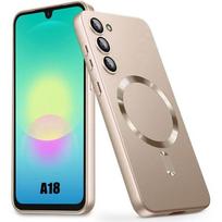 Case for Samsung Galaxy A18 4G/5G, Anti-Scratch Silicone Protection with Golden Magnetic Ring