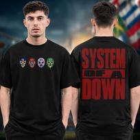 System Of A Down Paryžiaus Turo Grafinis Marškinėliai Unisex Unisex Vasariniai 100% Medvilnės Drabužiai Per dydį Trumpomis Rankovėmis Viršus Streetwear Unisex S brown