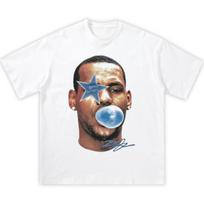 Lebron James Bubble Gum Blue Boxy Cotton Tee Shirt Y2k Streetwear Basketball Graphic Tee Oversized Tshirt M brown