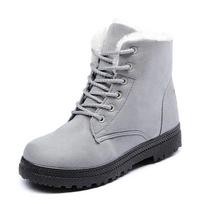 Womens Winter Ankle Boots Warm Plush Insole Shoes Comfortable Snow Boots Botas Mujer Casual 40 pilka