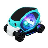 Rotating Electric Toy Car With Disco Ball Light  Music, Bump  Go Car Toy Obstacle Avoidance Kids Toy blue