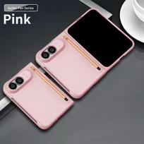 Matte S-Pen Case for iPhone Duo Fold Cover with Built-in Tempered Glass Screen Protector Skin-Friendly Anti-Fingerprint iPhone Duo rožinė
