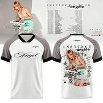 Angele Angèle Instinct Tour 2027 Edition Football Jersey V-neck Short Sleeve Summer T-shirt Graphic Print Merch Tshirt Men Women XXS gray