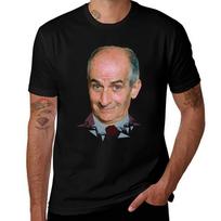 Louis De Funes Mosaic Portrait Design Tshirt Casual Loose Daily Wear Tshirt XL brown