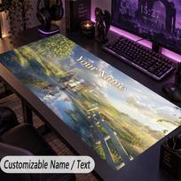 Custom Text Big Mousepad, Extended Desk Pad For Laptop Work GameFrieren Beyond Journey's End 40cmx90cm